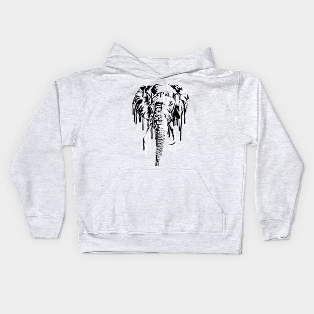 Elephant head Graffiti art Kids Hoodie by BananaPrints